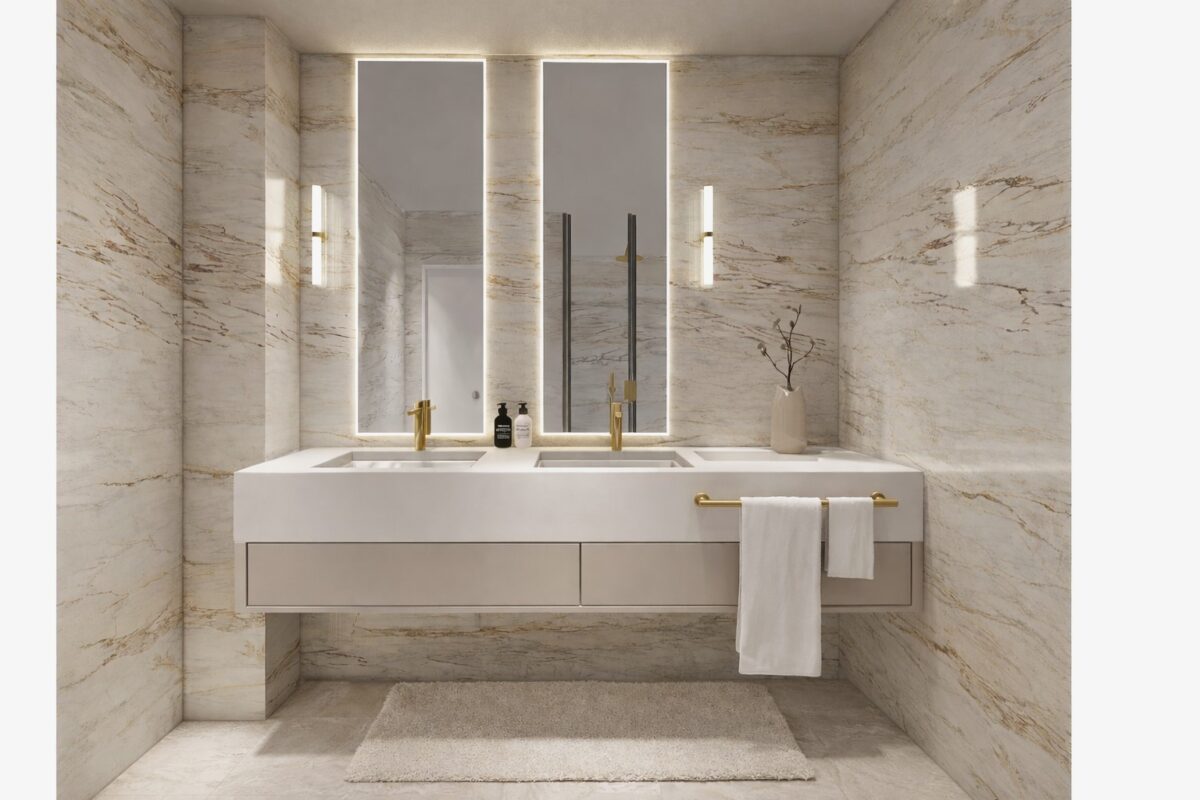 Cucina moderna dell'Appartamento Le Vallespir con finiture chiare e design minimalista.